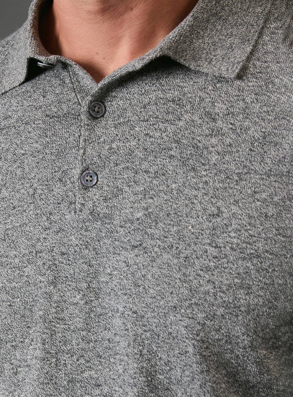 BURTON Light Grey Cotton Rich Long Sleeve Knitted Polo XL - Image 5